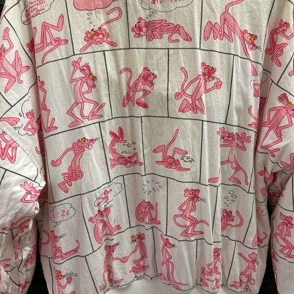 Vintage REVERSIBLE PINK PANTHER Big Print Crewneck Large - Picture 11 of 12